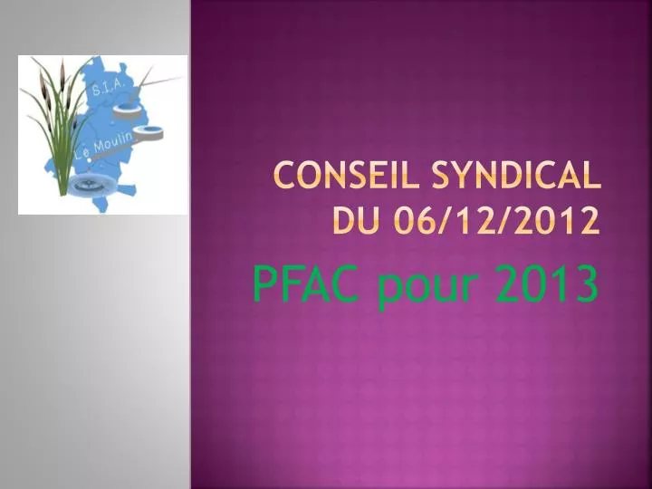 conseil syndical du 06 12 2012