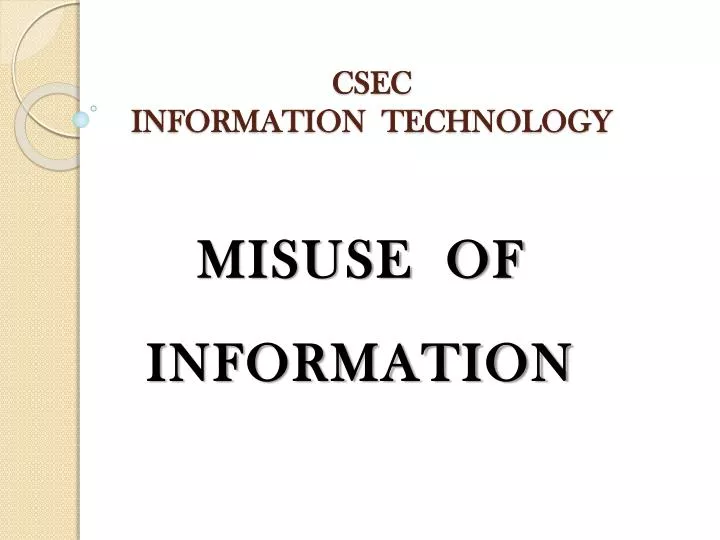 csec information technology