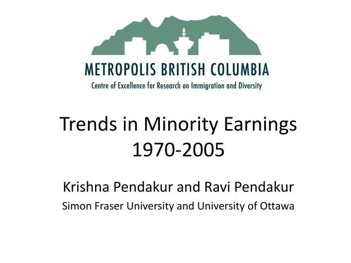 trends in minority earnings 1970 2005
