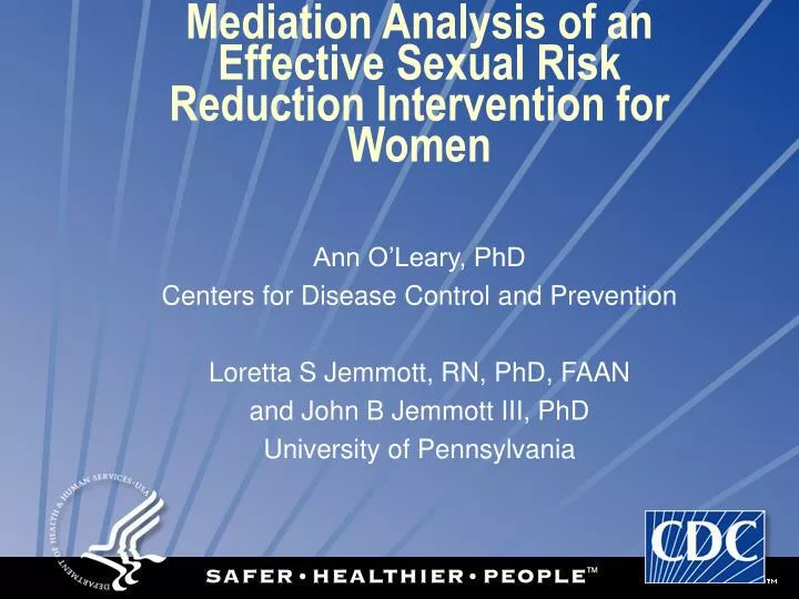 mediation analysis of an effective sexual risk reduction intervention for women