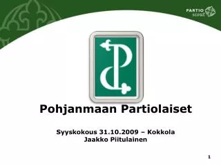 pohjanmaan partiolaiset syyskokous 31 10 2009 kokkola jaakko piitulainen