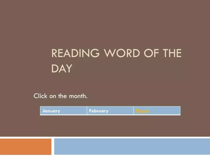 reading word of the day