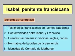 isabel penitente franciscana