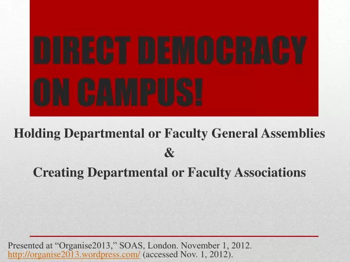 direct democracy on campus
