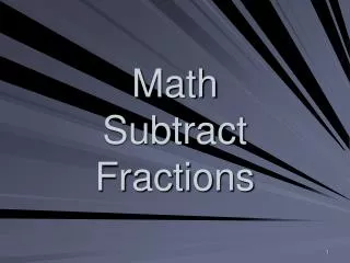 Math Subtract Fractions