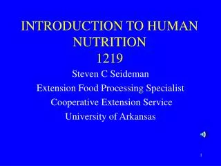 INTRODUCTION TO HUMAN NUTRITION 1219