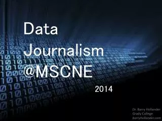 Data Journalism @MSCNE