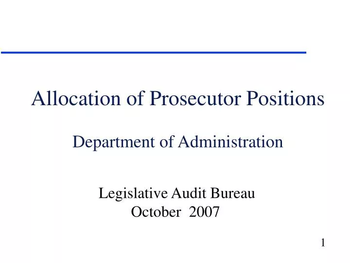 allocation of prosecutor positions department of administration