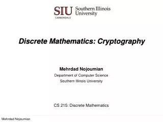 Discrete Mathematics: Cryptography