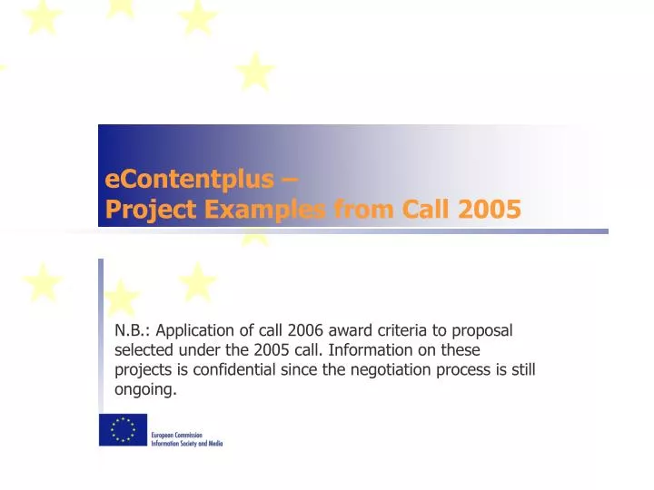econtentplus project examples from call 2005