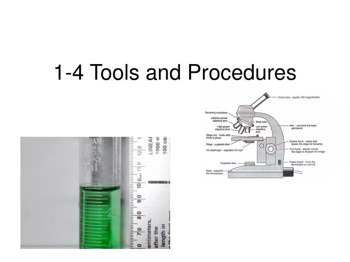 1 4 tools and procedures