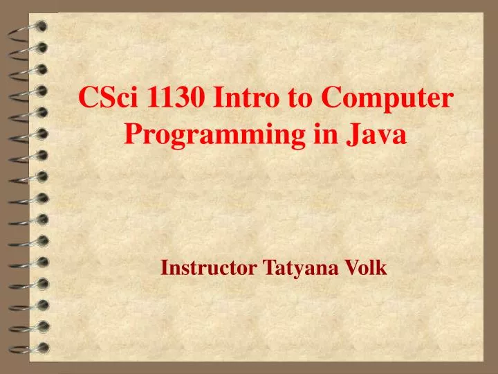 csci 1130 intro to computer programming in java
