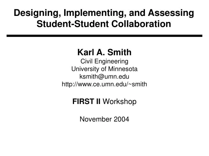 designing implementing and assessing student student collaboration