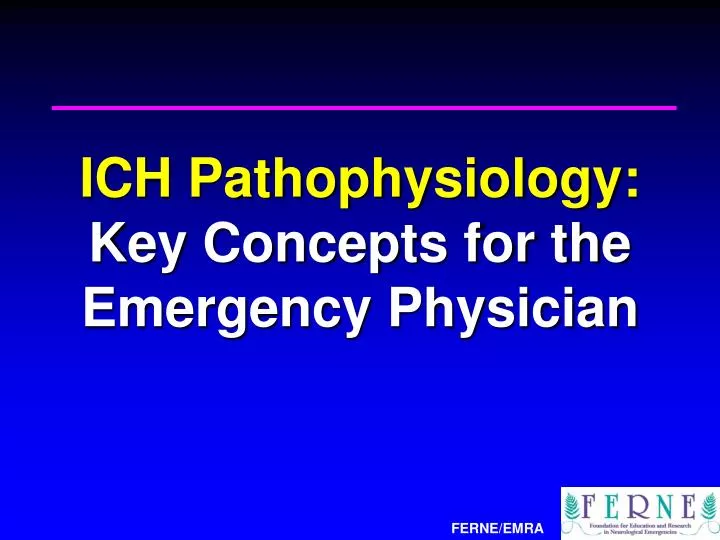 ich pathophysiology key concepts for the emergency physician