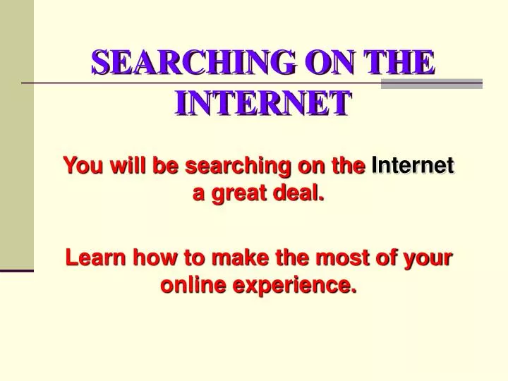 searching on the internet