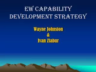 EW Capability Development Strategy