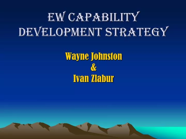 ew capability development strategy