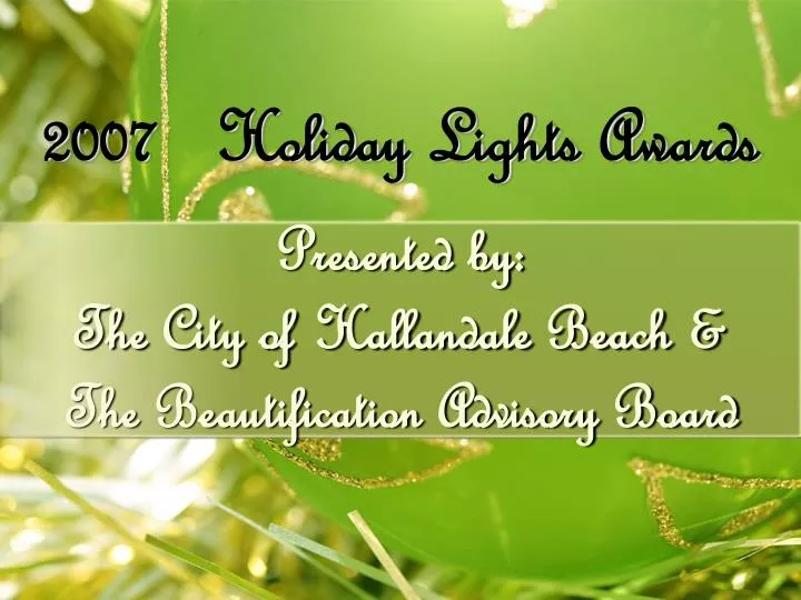 presented by the city of hallandale beach the beautification advisory board