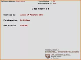 Case Report # 1