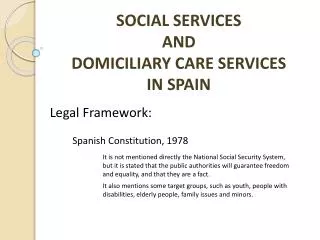 SOCIAL SERVICES AND DOMICILIARY CARE SERVICES IN SPAIN