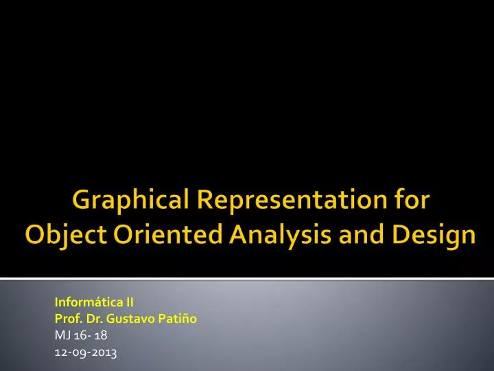 graphical representation for object oriented analysis and design