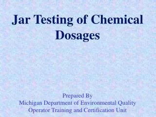 Jar Testing of Chemical Dosages