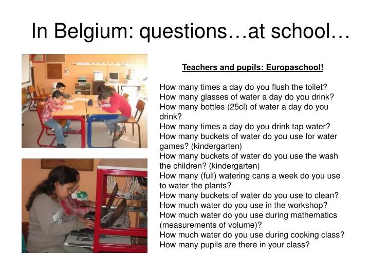 in belgium questions at school