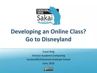 Developing an Online Class? Go to Disneyland
