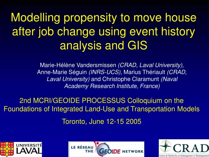 modelling propensity to move house after job change using event history analysis and gis