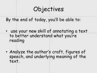 Objectives