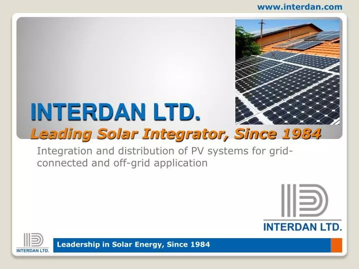 interdan ltd leading solar integrator since 1984