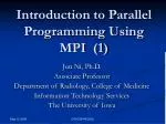 Introduction to Parallel Programming Using MPI (1) - slide 1