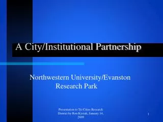 A City/Institutional Partnership