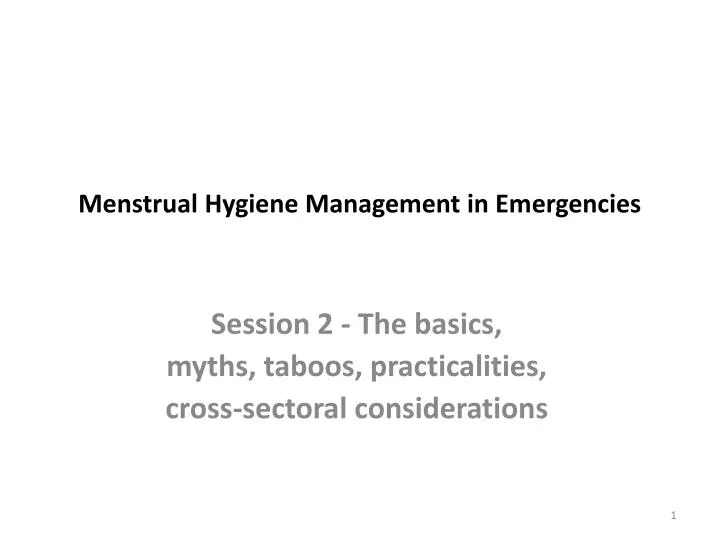 menstrual hygiene management in emergencies