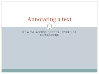 Annotating a text