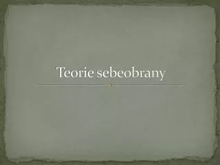 teorie sebeobrany