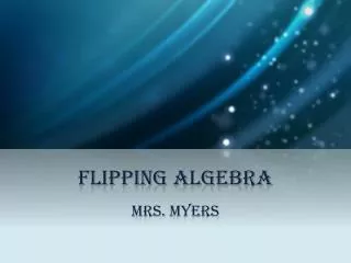 Flipping Algebra