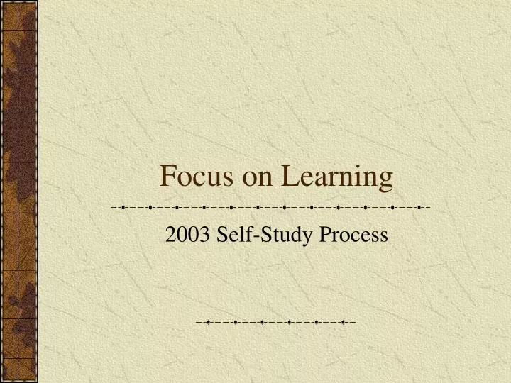focus on learning