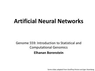 Artificial Neural Networks