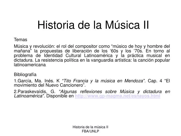 historia de la m sica ii