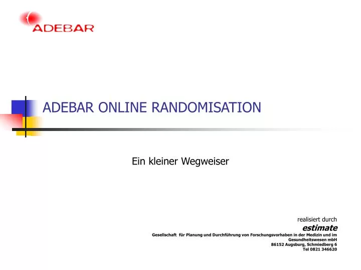 adebar online randomisation