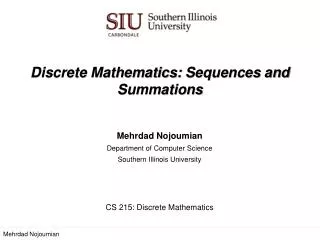 Discrete Mathematics: Sequences and Summations