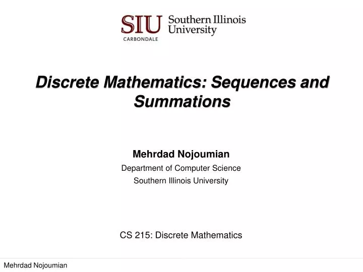 discrete mathematics sequences and summations