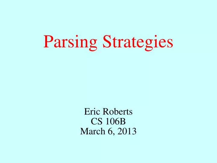 parsing strategies