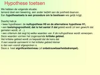 hypothese toetsen