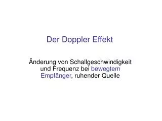 der doppler effekt