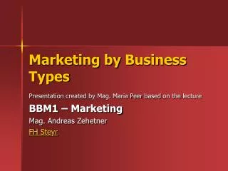 Marketing by Business Types