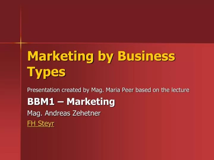 marketing by business types