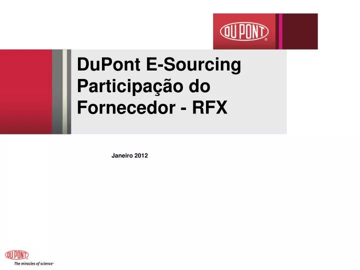 dupont e sourcing participa o do fornecedor rfx