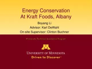 Energy Conservation At Kraft Foods, Albany